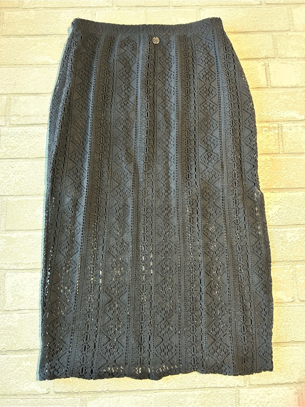 Billabong Black Lace Skirt with Side Slit Cottage core Festival size small - Picture 2 of 7
